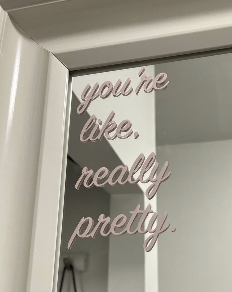 Studio mirror lettering